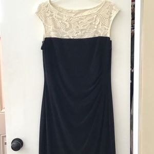 NWT Ralph Lauren Lace Neck Sheath Dress, Size 14